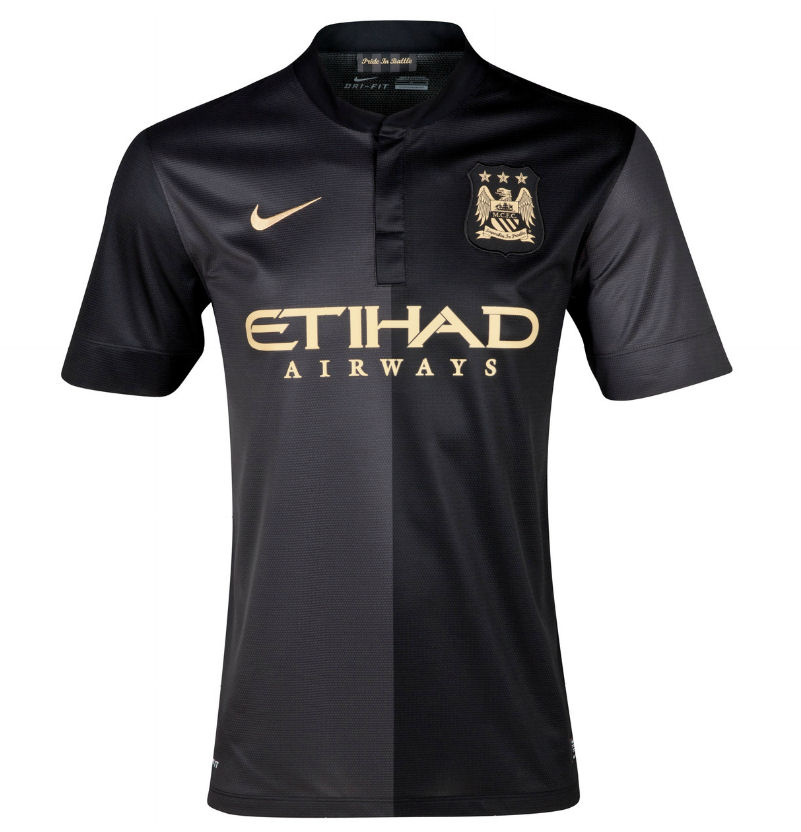 13-14 Manchester City Away Black Kit(Shirt+Shorts) - Click Image to Close